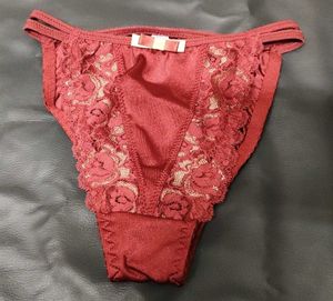 Red Lace Trim Bikini Briefs