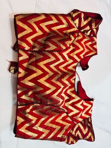 Elegant Maroon & Gold Blouse