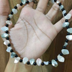 Beaded Leaf Choker Necklace