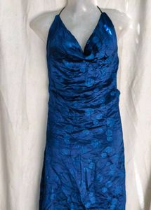 Royal Blue Halter Neck Party Dress