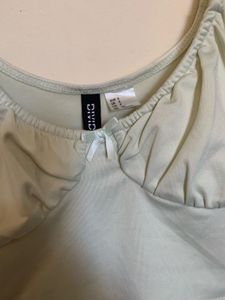 Cute mint Green Ruched Bust Crop Top