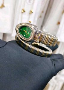 Elegant Green Dial Watch with Crystal Accents