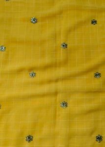 Vibrant Yellow Embroidered Saree