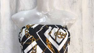 Stylish Chain Print Bandeau Top