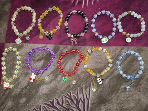 (set of 10)Cute Beaded Bracelets with Charms