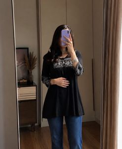 Embroidered Black Casual Kurta