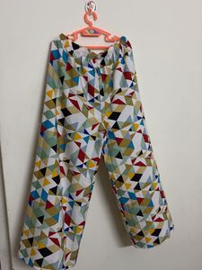 Women’s Regular Fit Multicolor Crepe Trousers