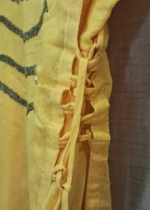Mustard Yellow Designer A-Line Kurti Gown