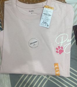 Pink "Paws Off!" Graphic T-Shirt