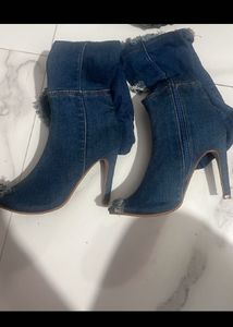 Denim Thigh-High Boots 36 size  eur -36