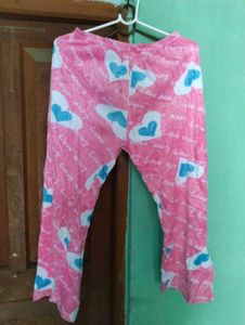 length 32,Cute Pink Love Heart Pajama Pants