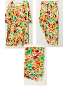 Vibrant Floral Kurta Set with Dupatta