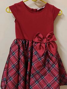 H&amp;M Girls Red Plaid Party Dress