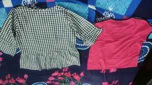 Cute Pink &amp; Gingham Tops Combo