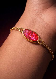 Red & Gold Sparkle Bracelet