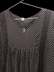 Black &amp; White Polka Dot Kurta