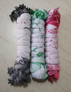 cPrinted Poly Cotton Dupatta For Women 3 Pcs