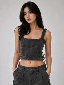 ZARA Stylish Grey Corset Top