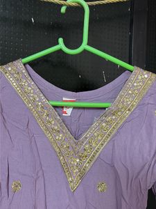 Purple Kurta with Gold Embroidery