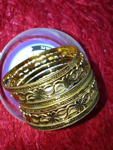 Gold Plated Bangles - Set of 6