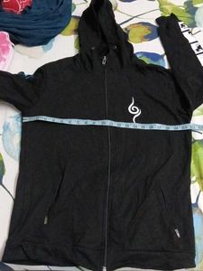 Black Graphic Zip-Up Hoodie