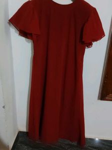 Elegant Red Ethnic Gown with Unique Pattern