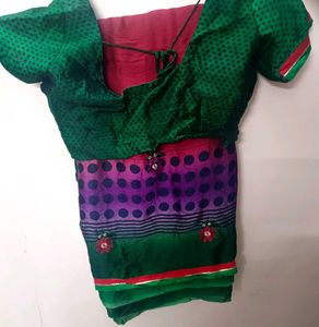 Green Embroidered Saree