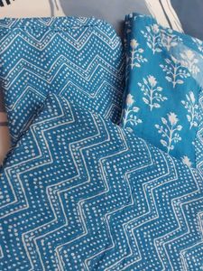 Beautiful 3 pcs Blue Floral Print Kurta set