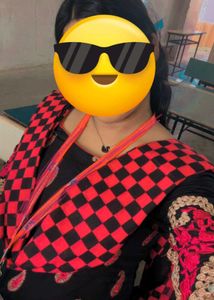 Full chudidhar set in a black and pink Combo