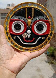Divine Lord Jagannath Handmade Lippan Art (5.5 Inc