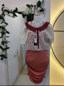 Shein Elegant Lace Overlay Dress Set