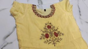 Elegant Yellow Floral Ethnic Gown