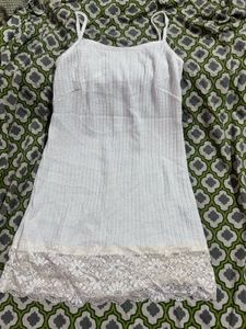 White Lace Trim Slip Dress or kurti