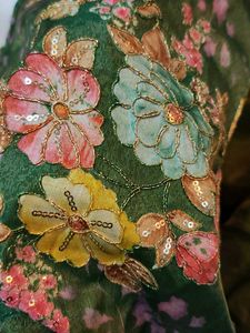 Floral Green Girls Ethnic Set