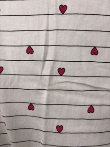 Heart Print White Casual Dress