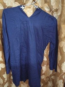Navy Blue Embroidered Kurta