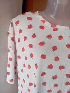Cute Strawberry Print Top