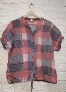 Chic Plaid Button-Down Top