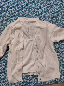 Cottage core Cream Cardigan