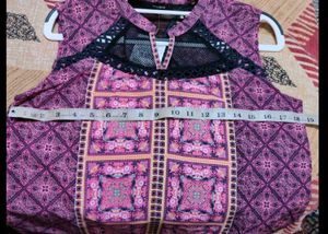 Stylish Pink Geometric Print Sleeveless Top