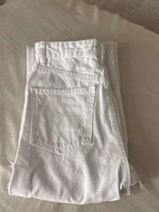 White Ripped Wide Leg Jeans