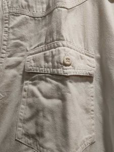 Men's White Long Sleeve Button-Up Shirt