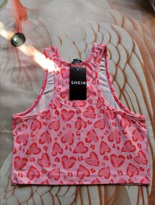 Cute Pink Leopard Print Cropped Top