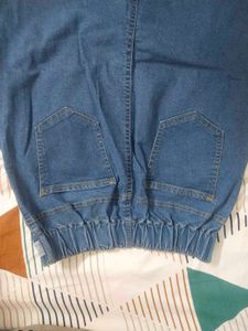 Classic Blue Denim Midi Skirt