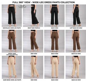 Wide Leg Dress Pants - Black, Brown, Beige
