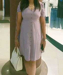 Chic Lavender Button-Front Dress