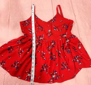 Charming Red Floral Summer Dress