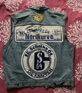 Vintage Denim Vest with Patches