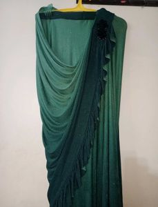 Emerald Green one-minute Saree 💚
