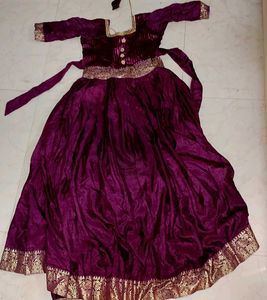 Beautiful Purple Saree Dress for 12-14 year girl